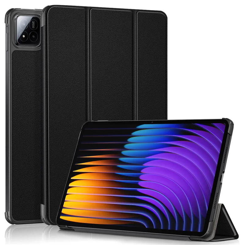 Case for Xiaomi Pad 7 Pro Tablet Cover Tri-folding PU Leather Back Stand for Xiaomi Pad 7 11.2'' 2024 Case Cover Auto Wake Sleep