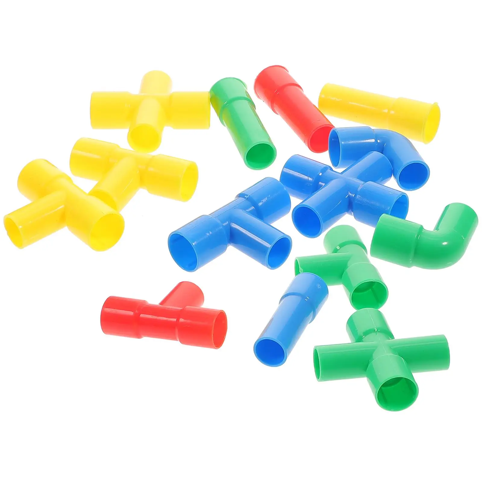 1 Set of Plastic Water Pipe Building Blocks Kids Educational Toy Piece and Insert Blocks Assorted Color