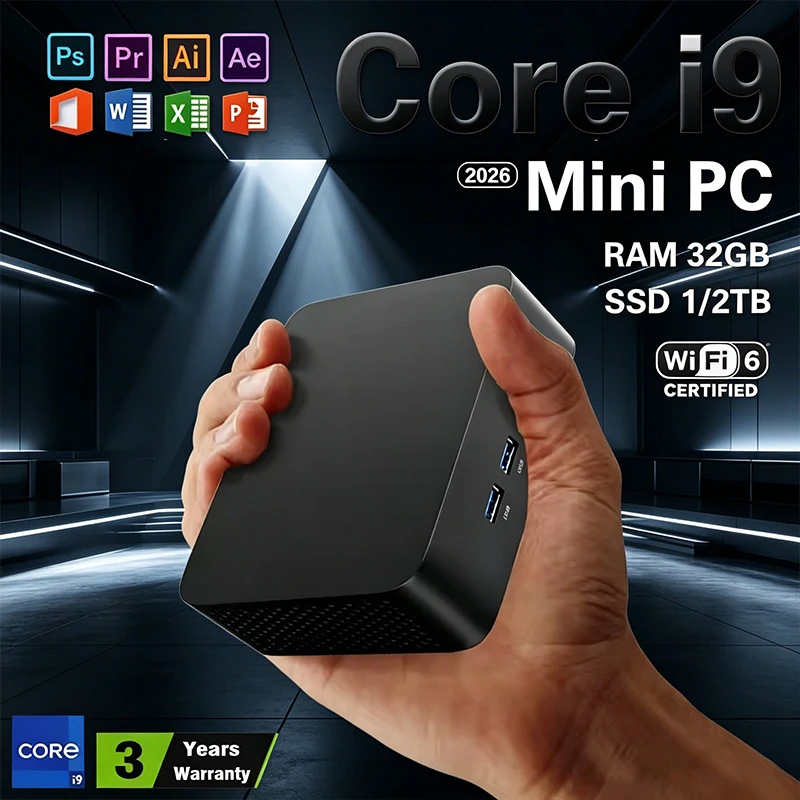 Core I9 10980HK MINI PC Windows 11 Pro Small Pocket Computer 32GB RAM 1TB 2TB SSD WIFI 6 BT5.2 4K HD Mini Gaming Office Study Pc