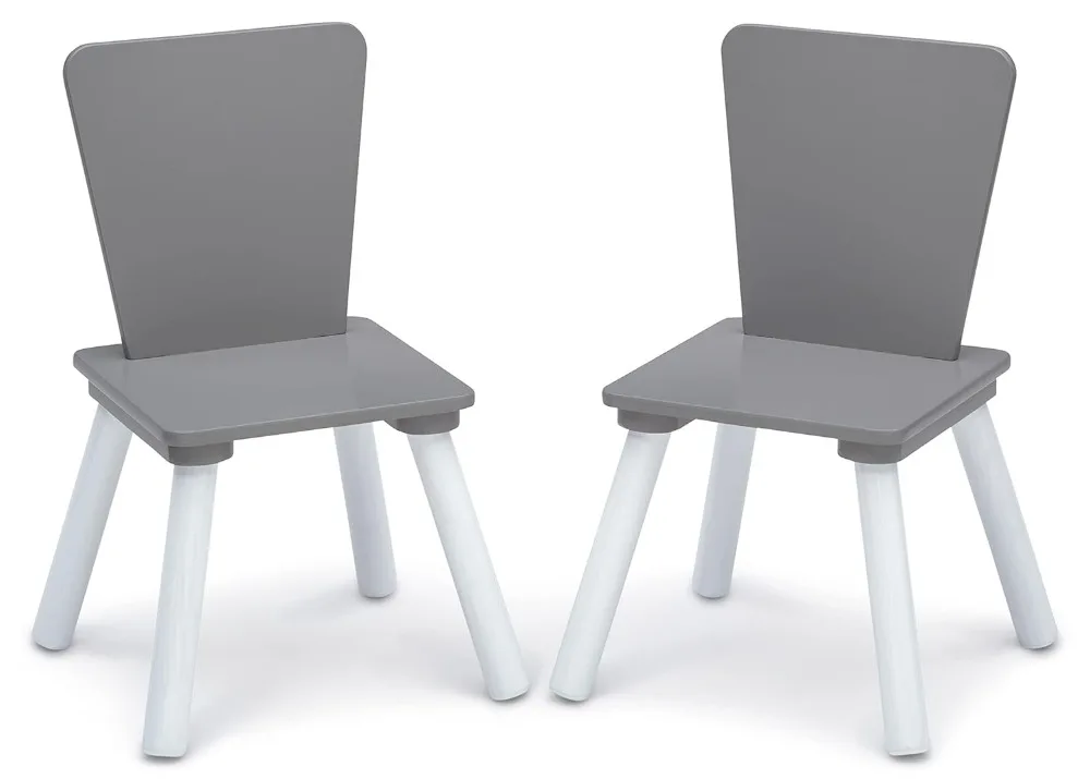 4-teiliges Spielzimmer-Set für Kleinkinder in Grau/Weiß, langlebig und sicher für Kinder