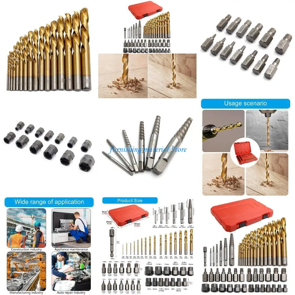 Y5GD متعددة الوظائف 49 قطعة مستخرج الترباس ومجموعة لقمة مثقاب الصلب عالية السرعة لإزالة المسمار المجرد كسر مسامير الصدأ الجوز #1