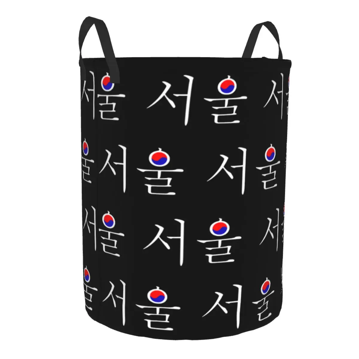 Seoul South Korea Hangul Korean Flag Laundry Basket Foldable Large Capacity Clothing Storage Bin Baby Hamper