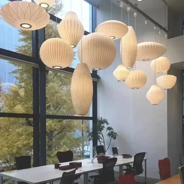 Factory Direct Sales Denmark Designer Silk LED Pendant Lamp Living Room Hotel Hall Restaurant Hanglamp Home Decoration Lighting