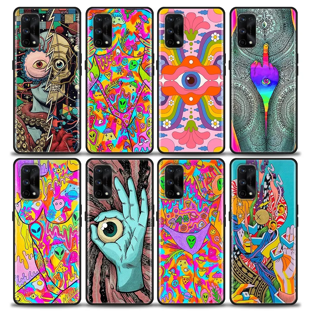 Indie Hippie Art Phone Funda Coque Case For Realme X50 XT X 11 10 9 9I 8 8I 7 6 Pro Plus 5G TPU Case Capa Shell Cover