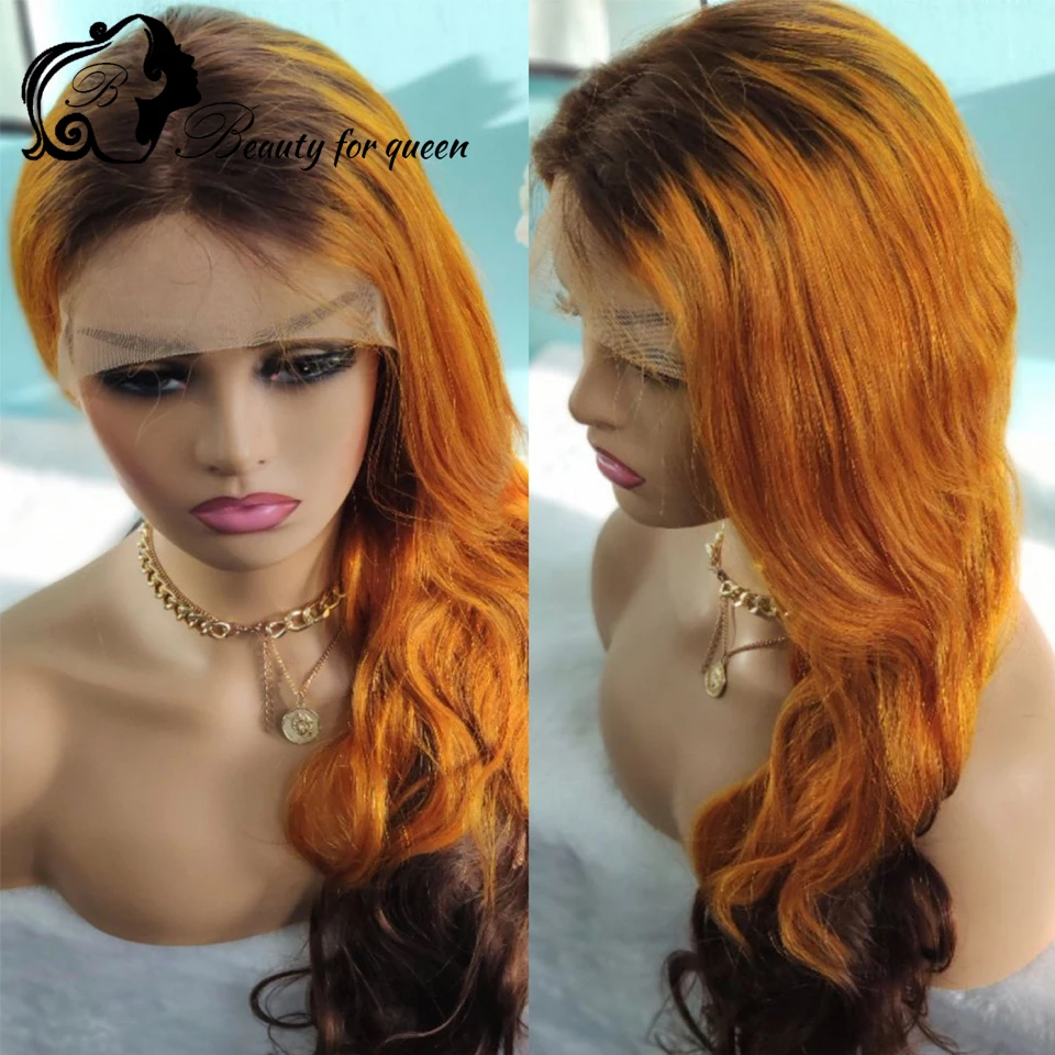 Tawny Human Hair Wigs 100% Human Hair Quality 13x4 Lace Frontal Wig Long 180% Density Wearing Wigs While Shopping Is Great HD