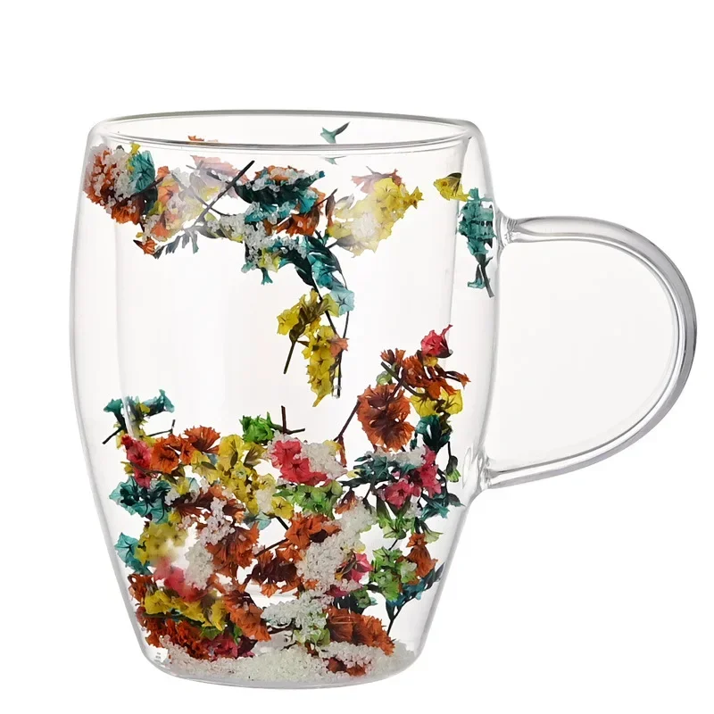 New Creative Luminous Double-Layer Good-looking Household Thermal Shielded Coffee Cup Milk Cup Good-looking Transparent Glass