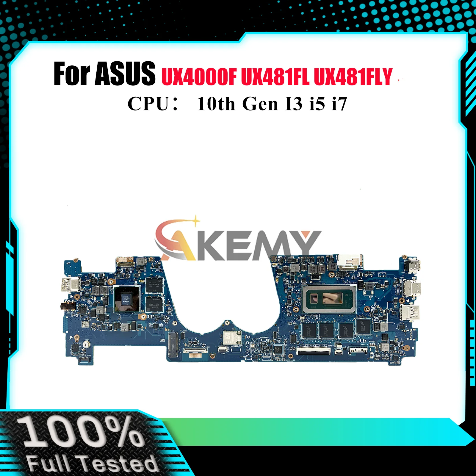 

UX481FLY Материнская плата для ноутбука ASUS ZenBook Duo UX481FLY UX4000F UX481FL UX481FAY UX481F Материнская плата с 10-го поколения I3 i5 i7 stk