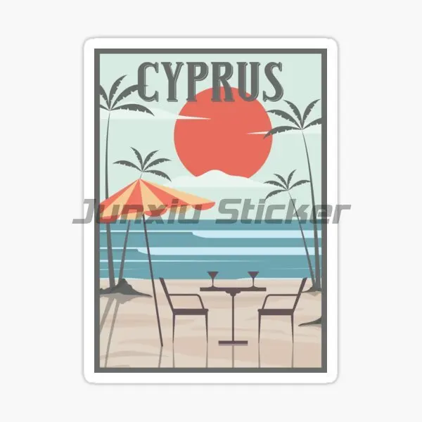 Cyprus Flag Creative Car Window Body Decorative Stickers Motorcycle Vinyl Truck Car Door Bumper Laptop Refrigerator Decals