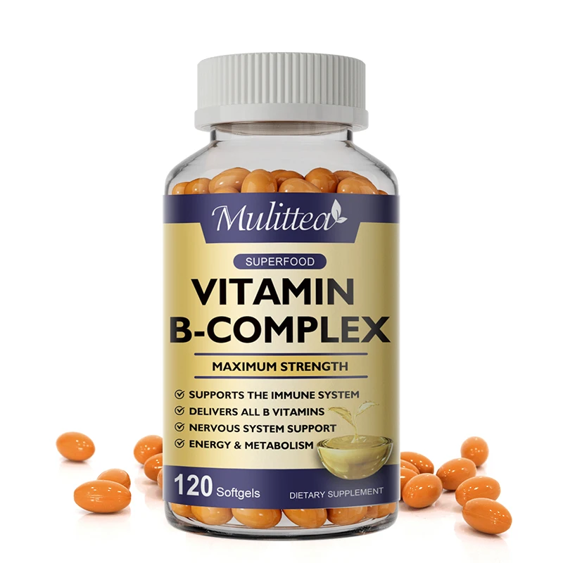Mulittea Vitamin B Complex Capsules Help Relieve Fatigue Improve Digestion Reduce Stress Better Mood Support Immune Supplement