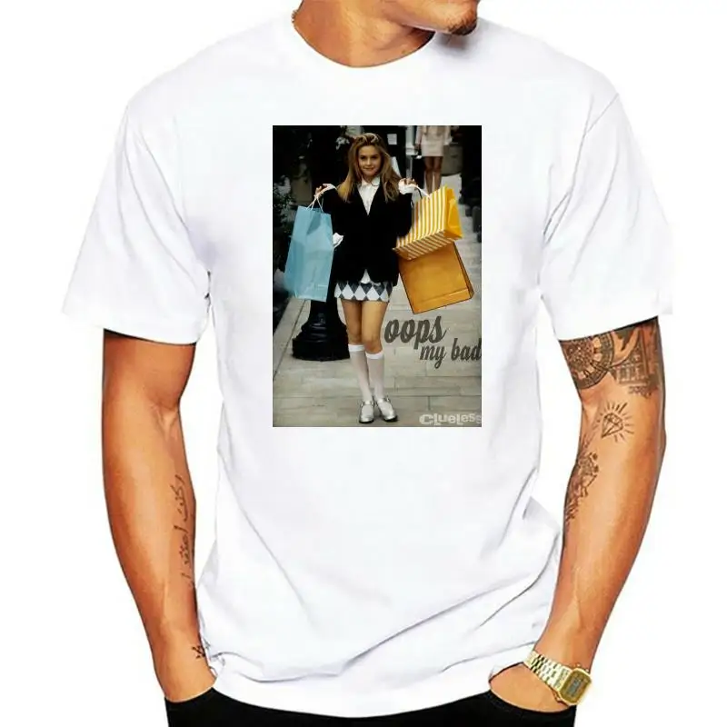 Clueless Ringer T-Shirt Cher Oops My Bad Black Tee