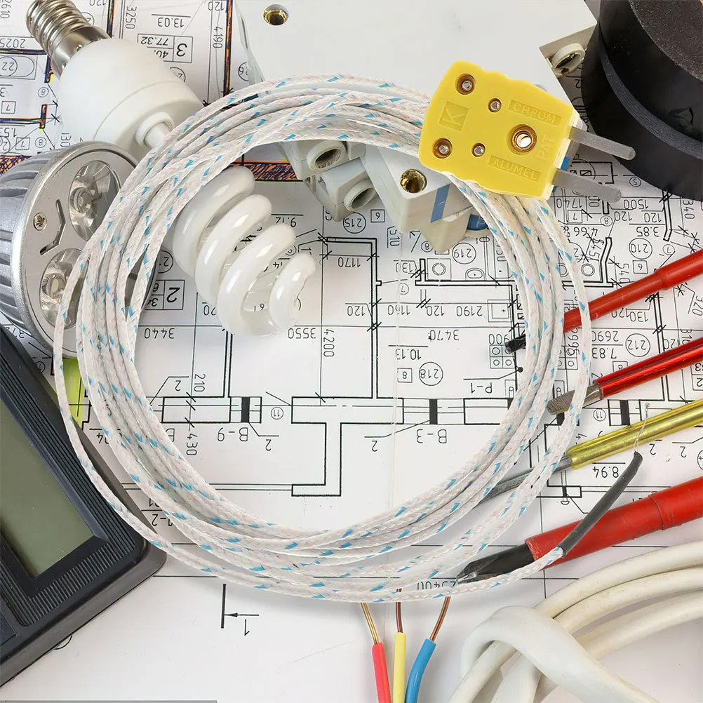 Mini sensor de sonda de temperatura termopar tipo K 3M com linha de detecção de alta temperatura para fritadeira industrial