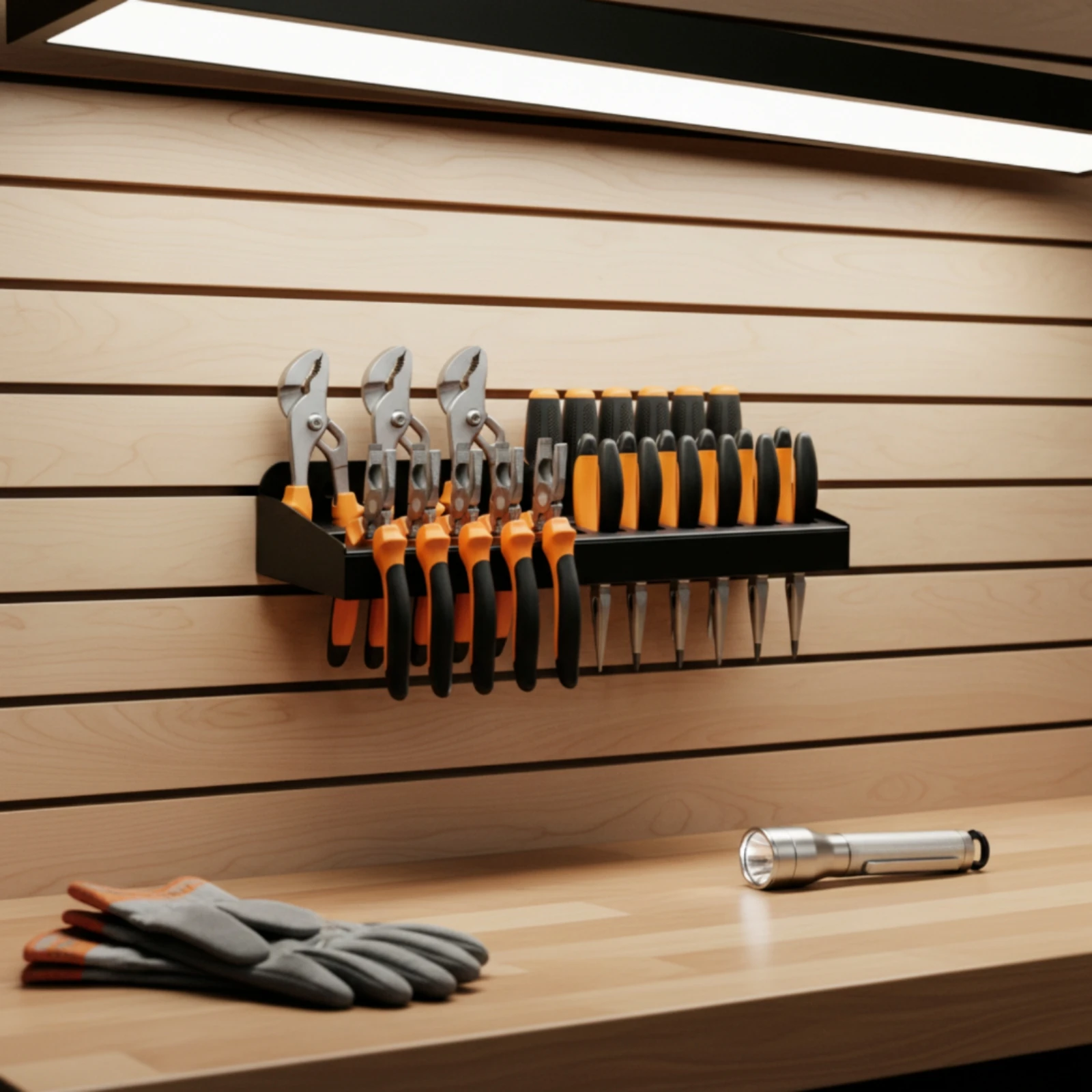 Wall-Mounted Tool Storage Rack Quick Access Tool Organizer with Holes Screwdriver Organizer Organized Screwdriver Rack Sturdy view 6