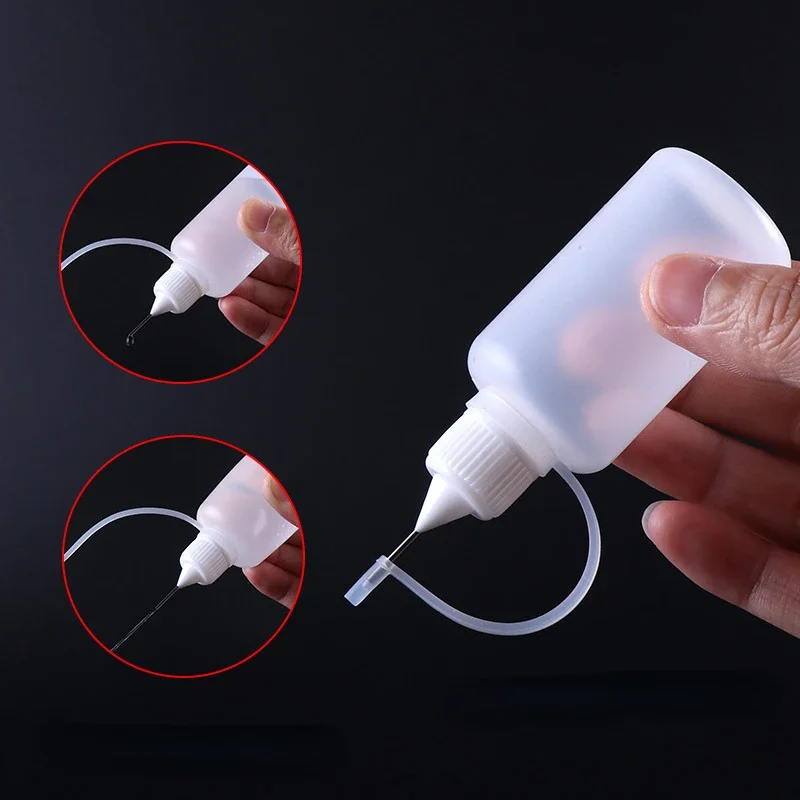 2Pcs Art Bottle Needle Tip Glue Bottle, Squeeze Plastic Bottle Dispensing Needle Sealing Cap Liquid Flux Dispenser Applicator