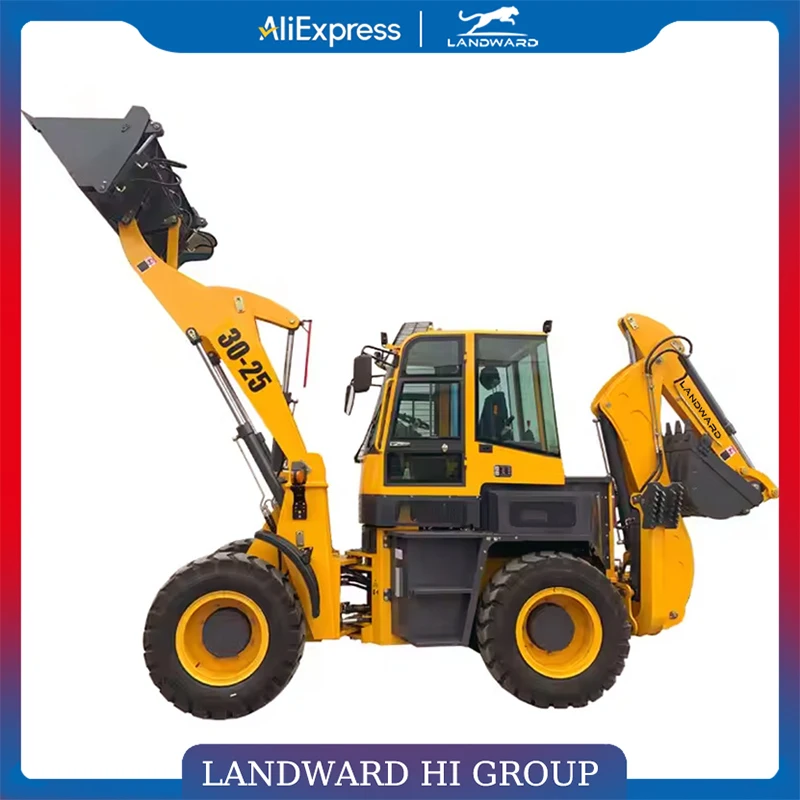 Customized 4x4X4 Tractor Backhoe Loader LW388H Small Backhoe Loader High Efficiency CE EPA Diesel Mini Backhoe Wheel Loader Pric