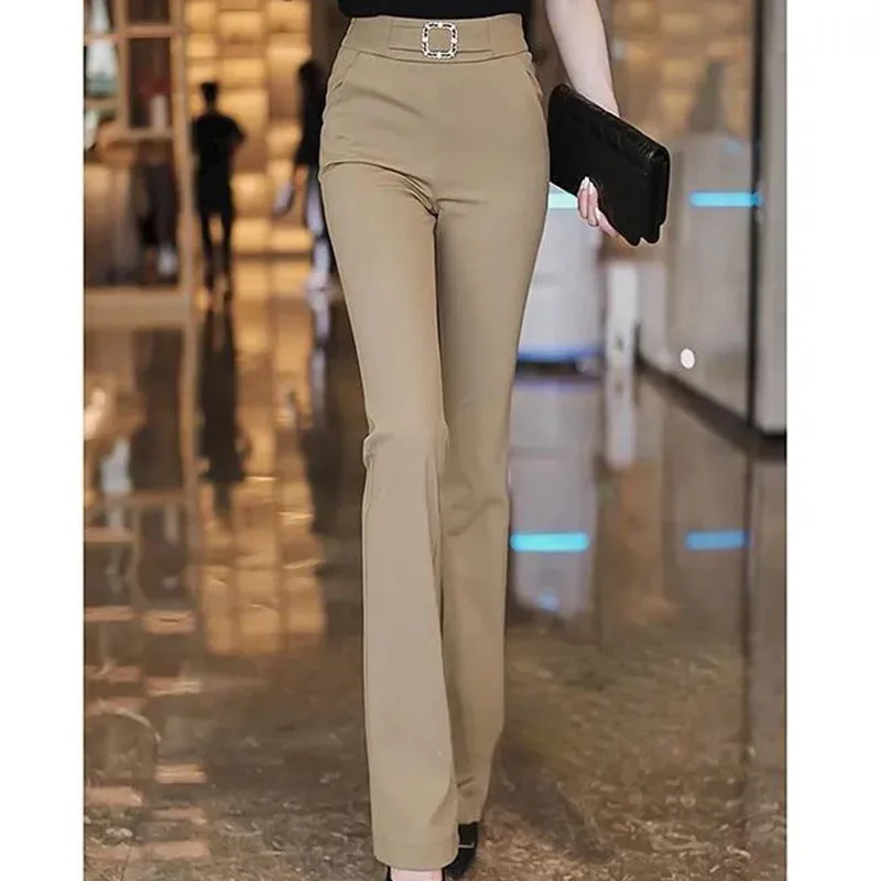 New Spring Summer Trousers Casual Loose High Waist Slimming Elastic Drooping Wide-leg Women's Pants