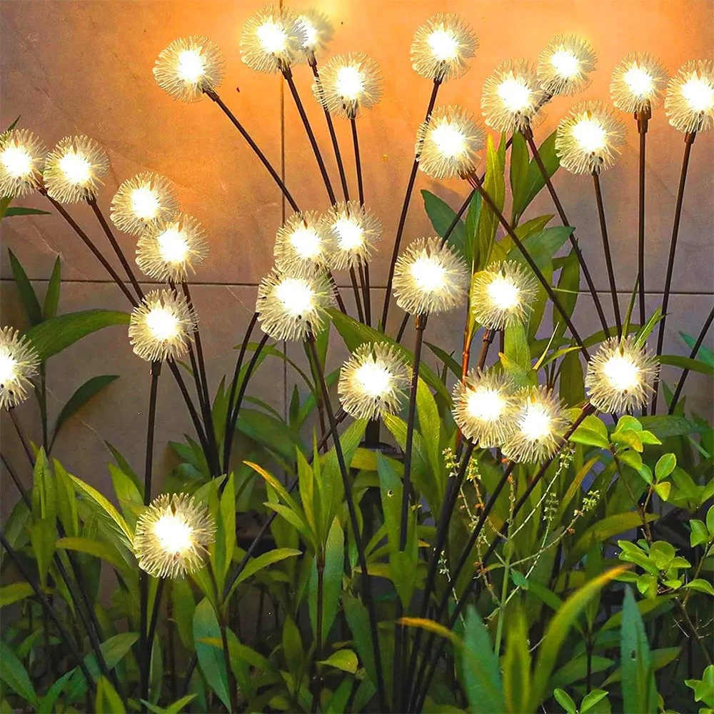 1pc Solar Dandelion/Jellyfish Lights, 6 Heads Lawn Lamp, LED Landscape Lighting Garden Decoration, Ground Plug Light Festival