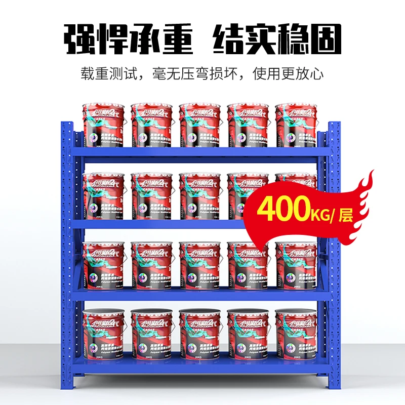 

Warehouse Shelf Multi-layer Storage Express Household Shelf Cross Beam Medium Heavy Duty Display Goods Iron Shelf