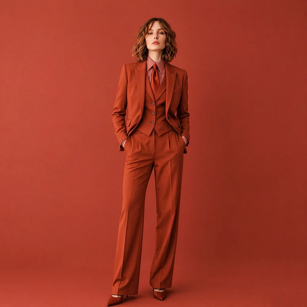 New Women's Suits 3 Pieces Pants Sets Classic Elegant Jacket Vest Pants Professional Business Wear Daily Office Female Clothing
