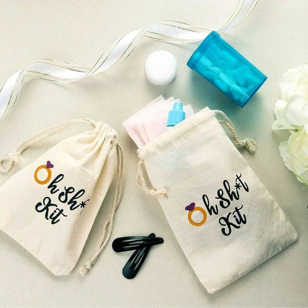 20 pcs Custom Pack Drawstring Hangover Kit Bags for Bachelorette Party,Weddings,Bachelor,Bridal Shower,Party Favors