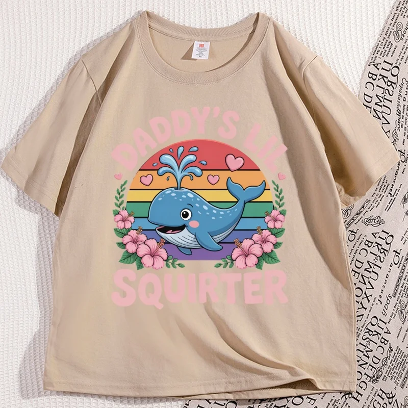 

Funny Daddy's Lil Squirter T-shirt Dank Meme Men Women Tshirt Casual Printed Crewneck Short Sleeve Man Clothes Streetwear