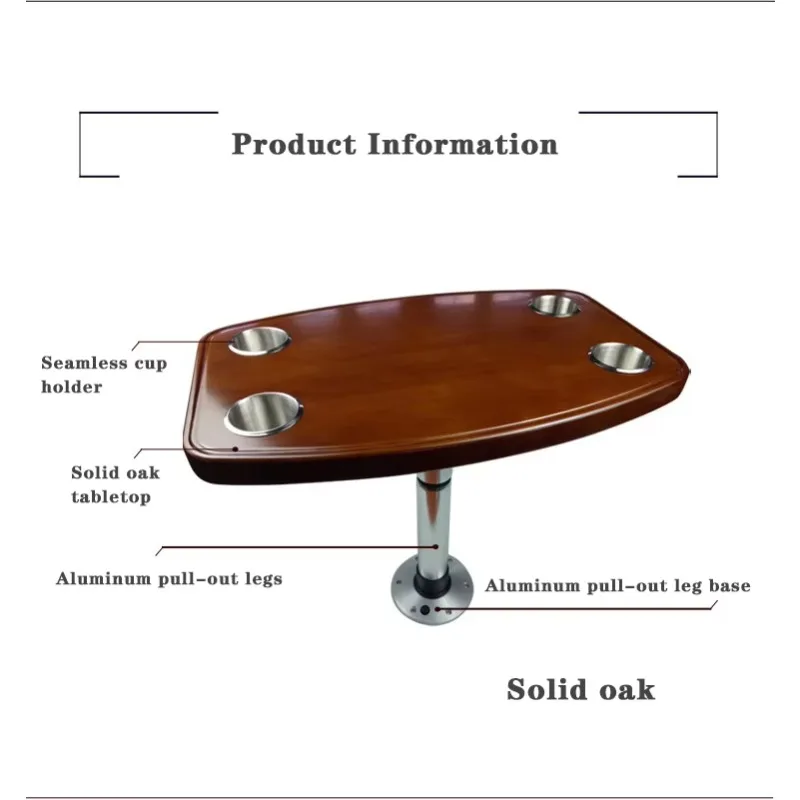High Quality Oak Adjustable Motorhome Dining Table for RV Trailer and Caravan Interior Accessory Solution