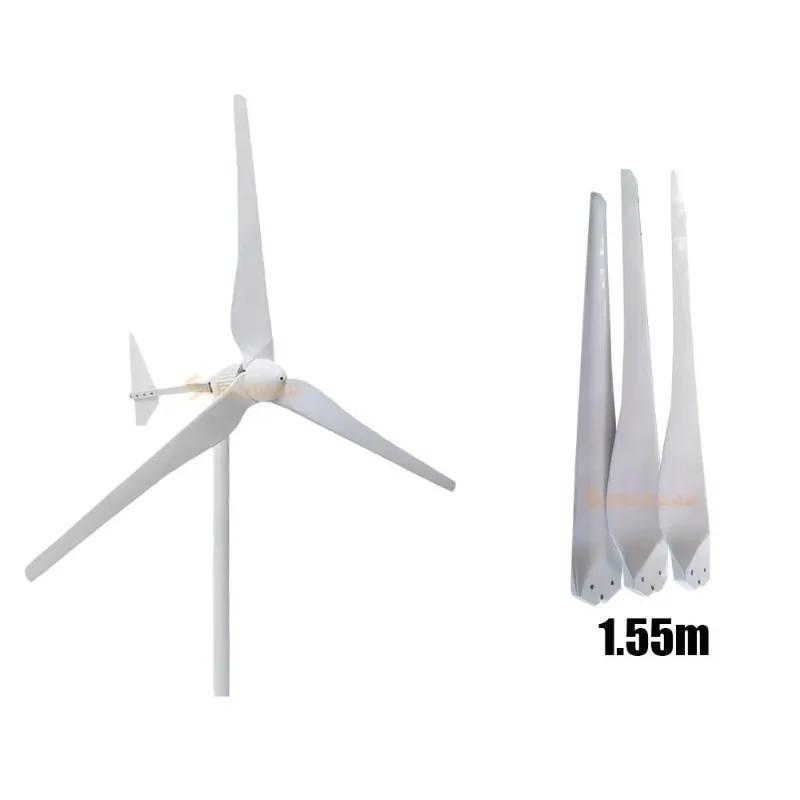 

High Strength 1.5m White Fiberglass Blades (3pcs) for 3KW DIY Wind Turbine Generators Accessories Factory Direct