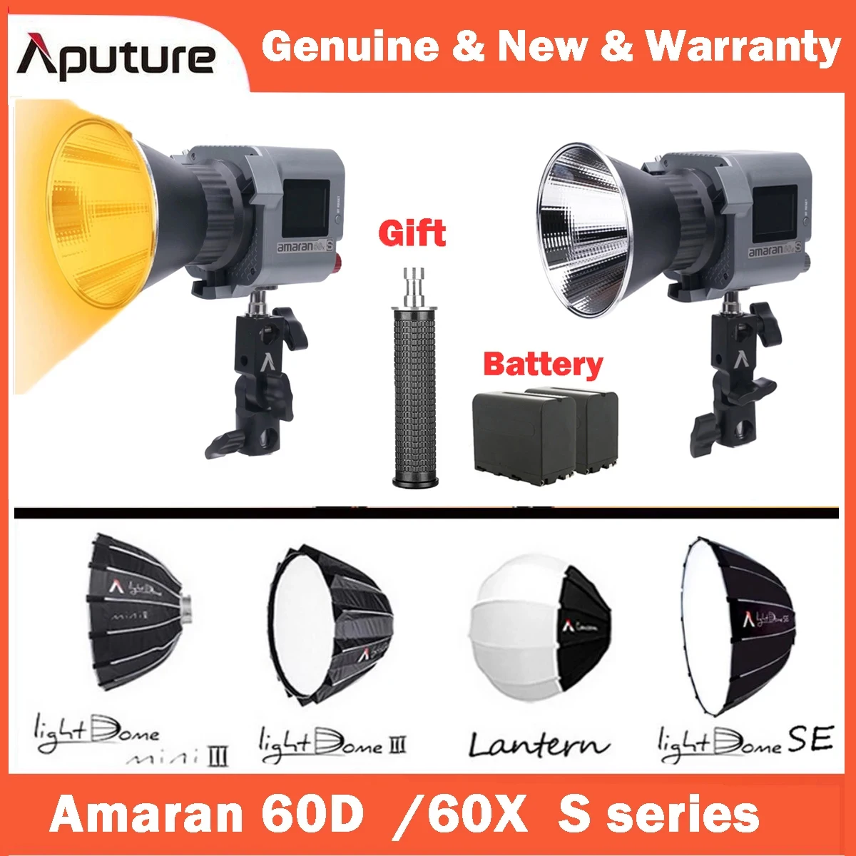 Amaran 60x 60D Studio LED Video Licht Bi-farbe 2700K-6500k 80W Tragbare Außen Beleuchtung scheinwerfer für Fotografie Video Film