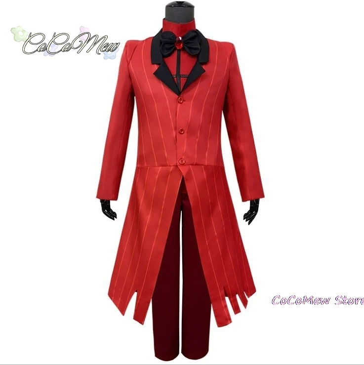 Hazbin Cosplay Hotel Uniform ALASTOR Cosplay Costume Adult Men Halloween Uniform Jacket Pants Costumes Red Suit Anime Cosplay