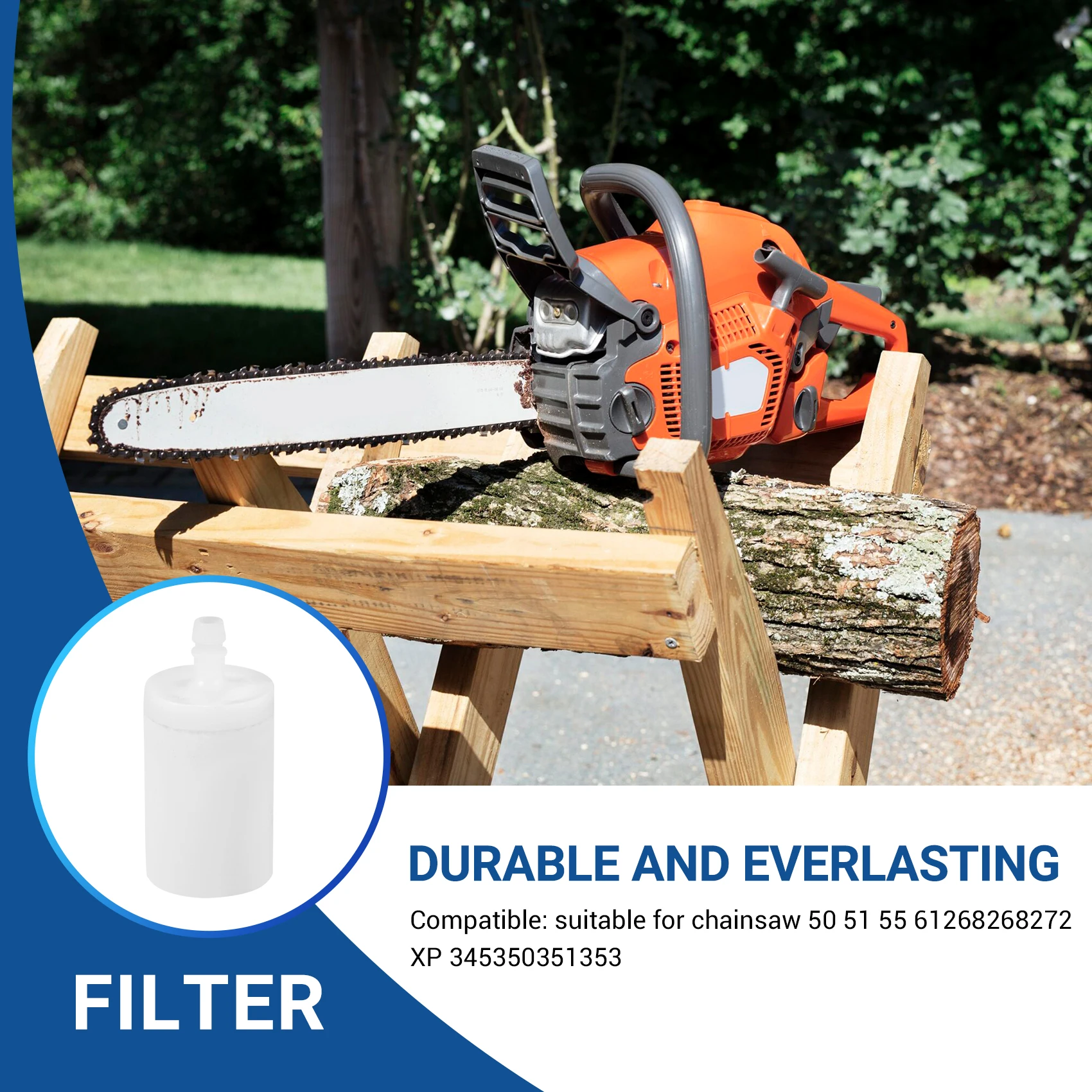 AA84 10 Buah Filter Bahan Bakar Gas 50 51 55 61 268 272 XP 345350351353   Suku cadang untuk Gergaji Mesin Husqvarna