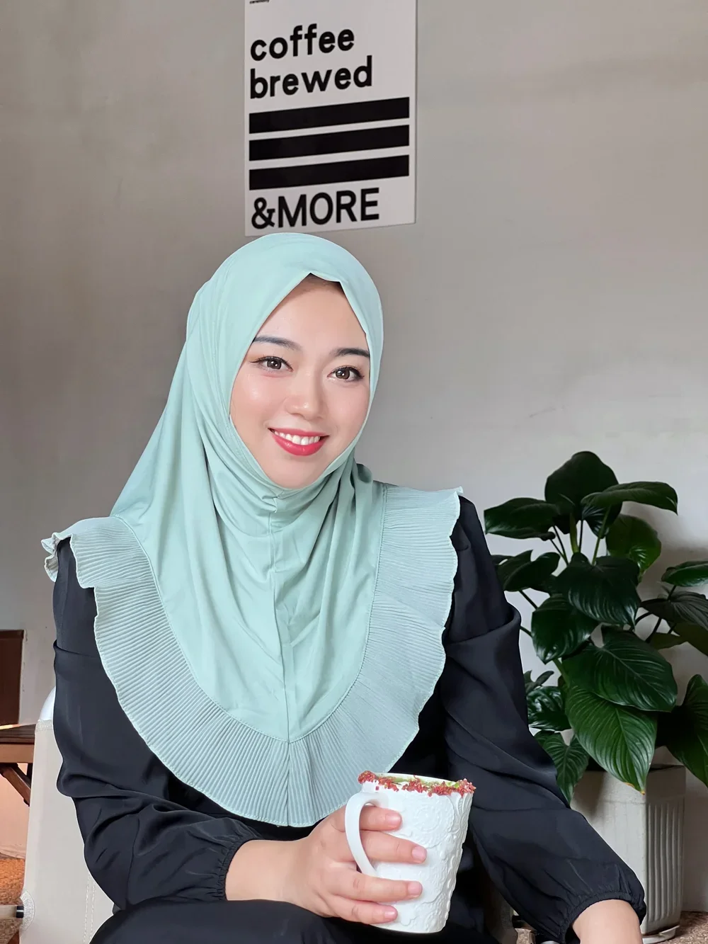 

Single Layer Hijab Muslim Women Ruffles Instant Scarf Turban One Piece Amira Islam Pray Hijabs Head Wrap Niqab Crystal Hemp Hats