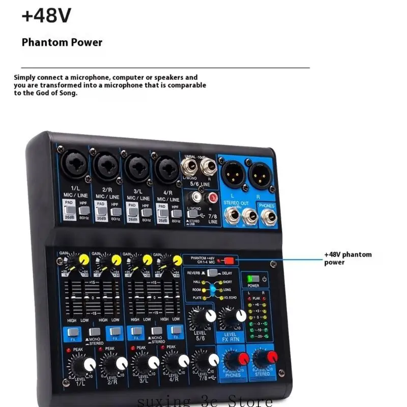 

Portable 8 Input Sound Interfaces with Builts In Equalizers Mixers for Recording Enthusiasts and Live Performances