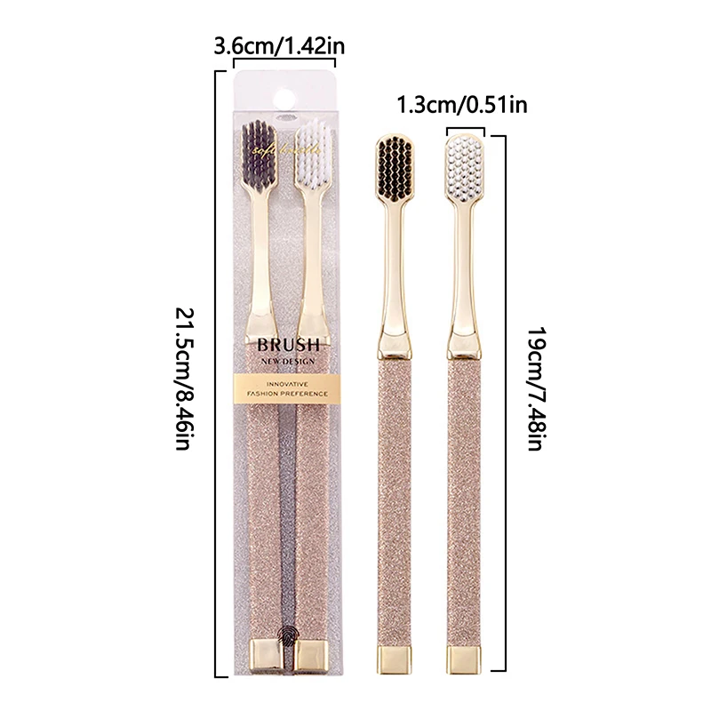 2 個大人の柔らかい毛歯ブラシ歯と歯茎の徹底的なクリーニングのための健康ケアカップル歯ブラシ毎日の使用