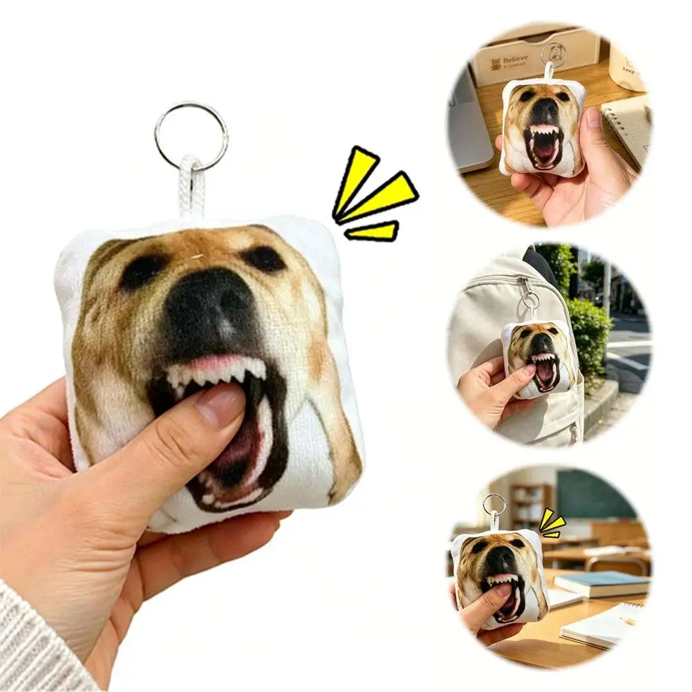 1/2/5/10pcs Funny Screaming Dog Plush Keychain Squeeze Sound Making Toy Cute Dog Bag Pendant Stress Relief Toy Llavero 키홀더