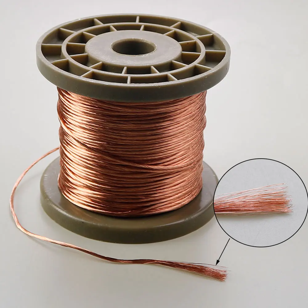 YUXI 0.1x100 Strands, 10M 20M 30M 50M 100M Litz Wire, Stranded Enamelled Copper Wire / Braided Multi-Strand Wire