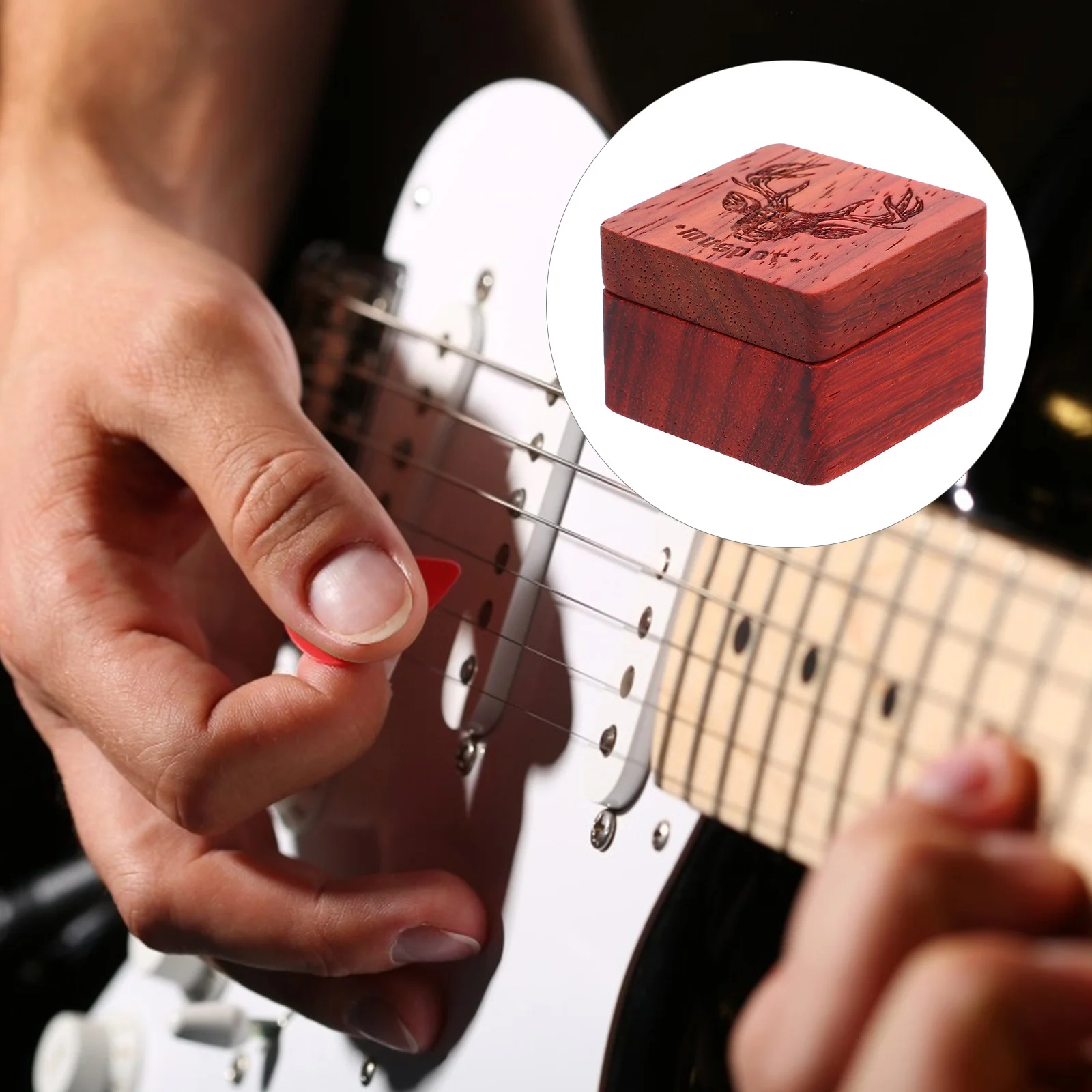 

1pcs Guitar Storage Box Wooden Organizer For Acoustic Electric Guitar Picks Travel Music Party School Plectrum Box Ukulele Pick