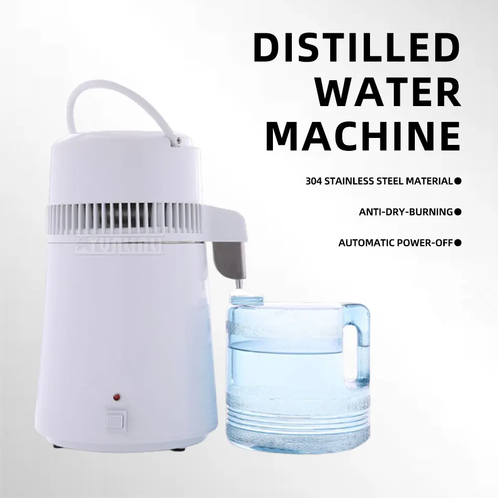Lab Water Distiller, Distillation Apparatus with Stainless‑Steel Inner Tank, Household Distilled Water Making Machine 1.1L/H