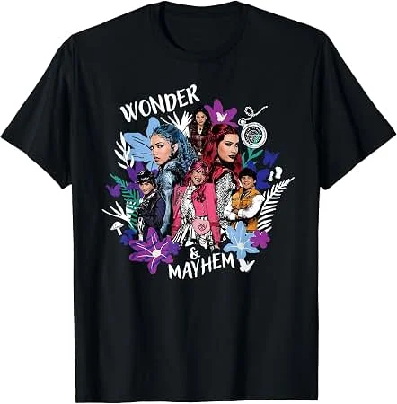 Descendants Wonder & Mayhem VK Vibe Character Graphic T-Shirt Once Upon A Time Movie Fans Unisex Cotton Short Sleeve Tee