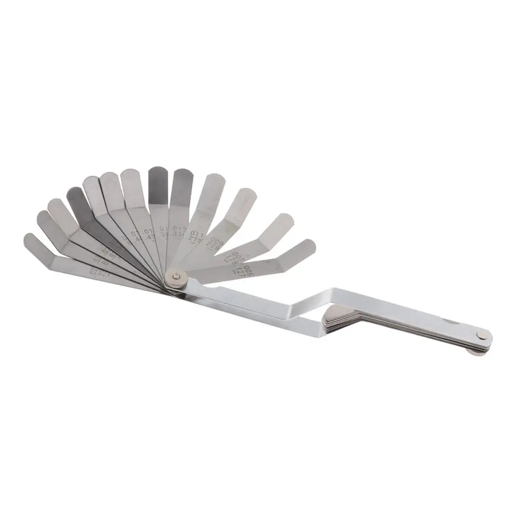 

2 Heads 26 Sheets Curved Feeler Gauge Made of Stainless Steel for Measuring