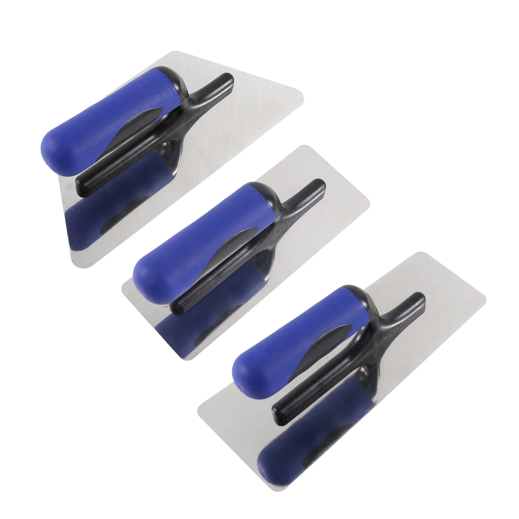 TFORU-Venetian Plaster Finishing Trowel Set - 3 Pcs Kit Polished Stainless Steel Trapezoid Blade With Soft Grip, For Drywall