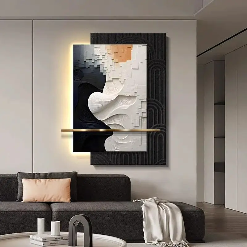 Simple modern light luxury porch vertical version abstract art light painting art entry corridor wall lamp mural lamp