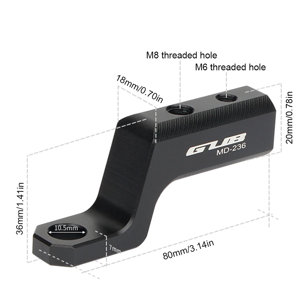 GUB MD236 مرآة الرؤية الخلفية المتوسع قوس سهلة التركيب محول عالمي حامل جبل للدراجات النارية دراجة كهربائية #6