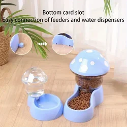 Cat Pet Automatic Feeder Water Dispenser Cute Mushroom Large Capacity Food Container Anti Spill Pet Bowl Water Storage supplies