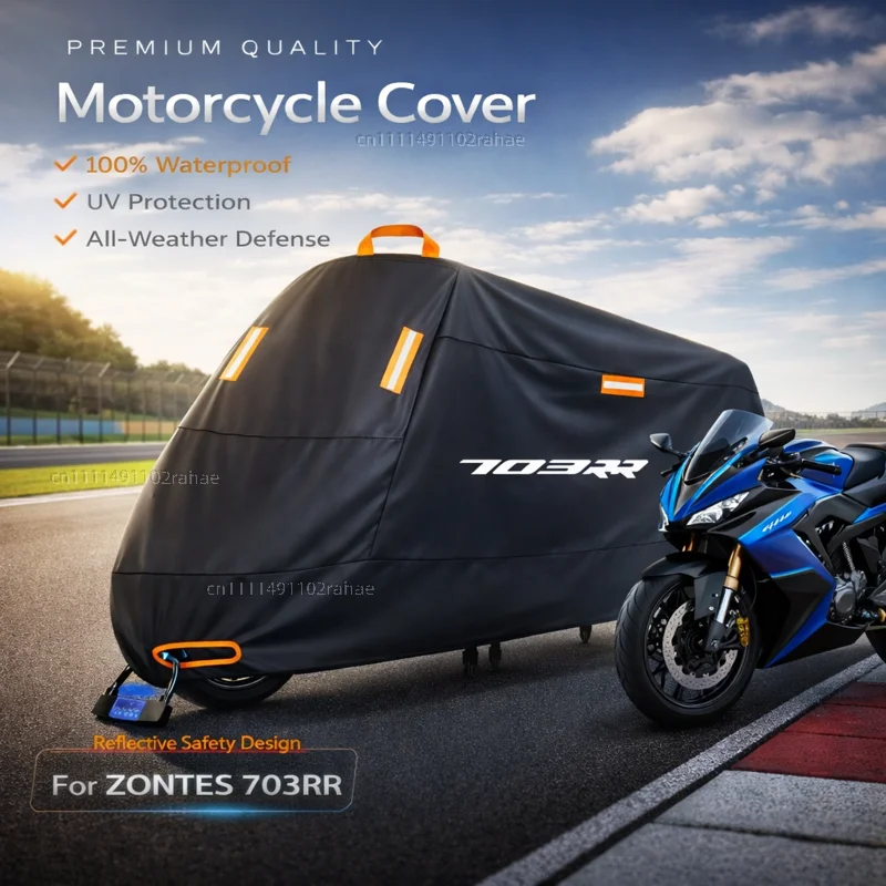 

For ZONTES 703RR 703 Motorcycle Cover Waterproof Thickened Polyester Tarpaulin UV Protective Outdoor Rain Dust Sun Scooter Cover