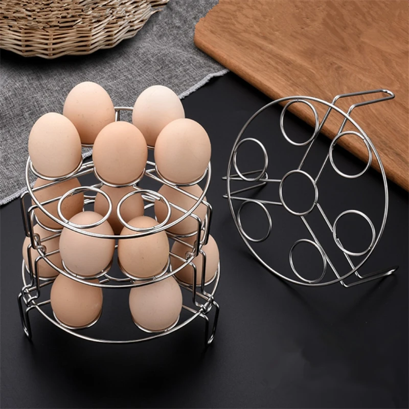 Stackable Egg Steamer Rack Air Fryer Pressure Cooker Double-Layer Steaming Grid Stand Tray Non-Stick Cookware Kitchen Utensils