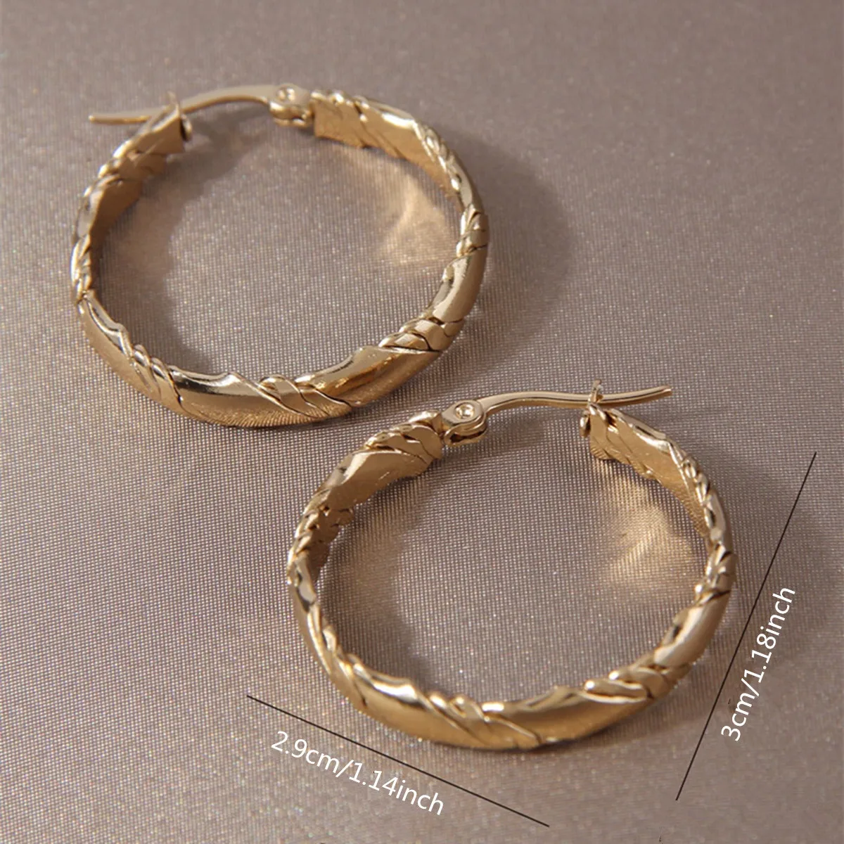 New Hoop Earrings New Stainless Steel Earrings Golden Color Earrings Woman Elegant Women's Hoops Earring Jewelry Gift