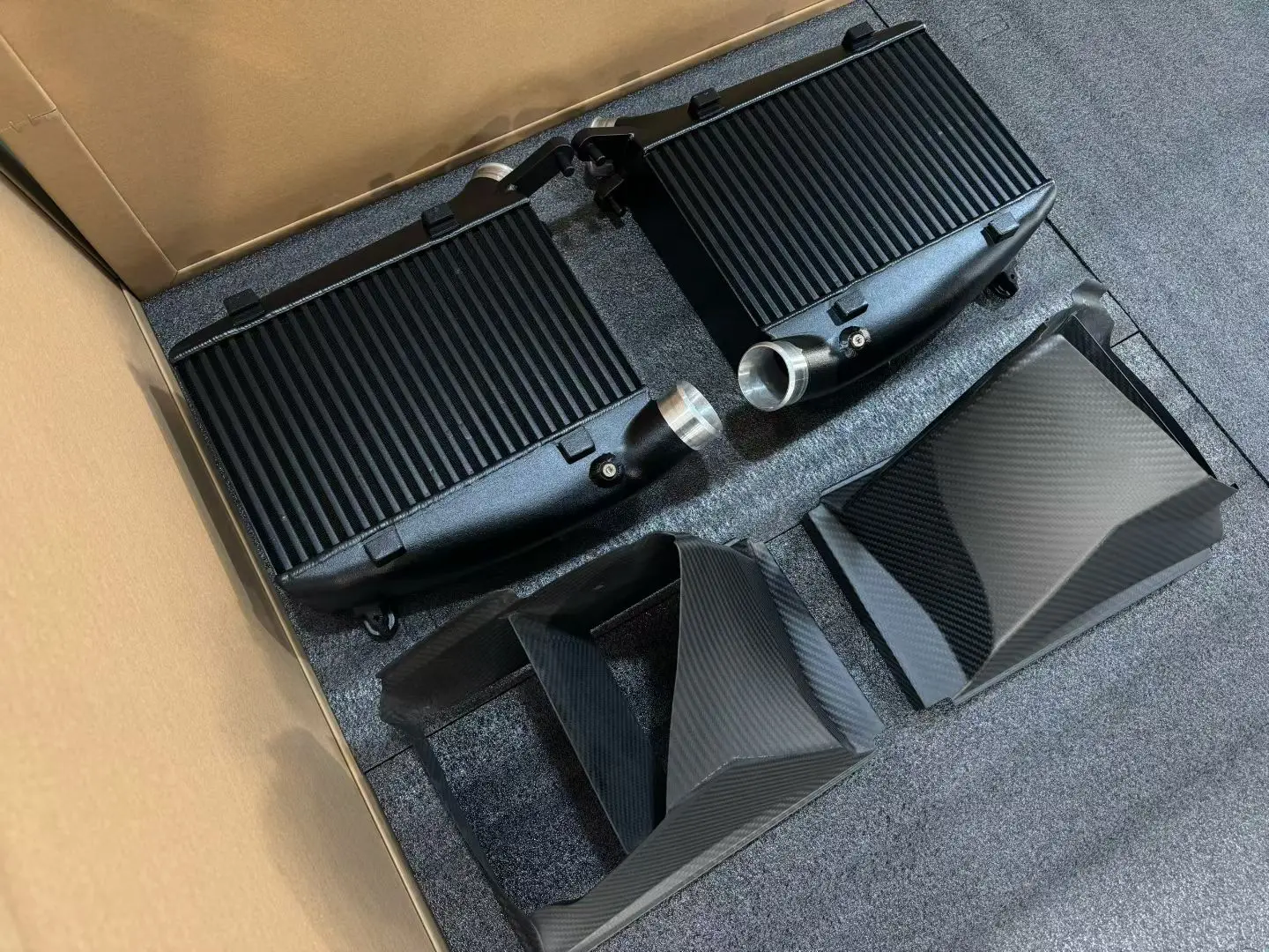 For  C8 RS6 RS7 Intercooler Upgrade Kit, Carbon Fiber Shroud Included, Improved Cooling Performance & Power Consistency