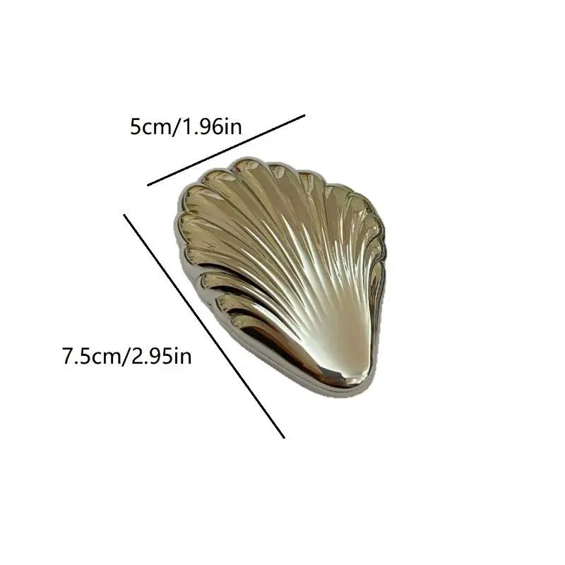 Mini Seashells Shape Foldable Makeup Mirror Metal Not Fragile And Portable Travel Double-Sided Compact Mirror Suitable For Bag