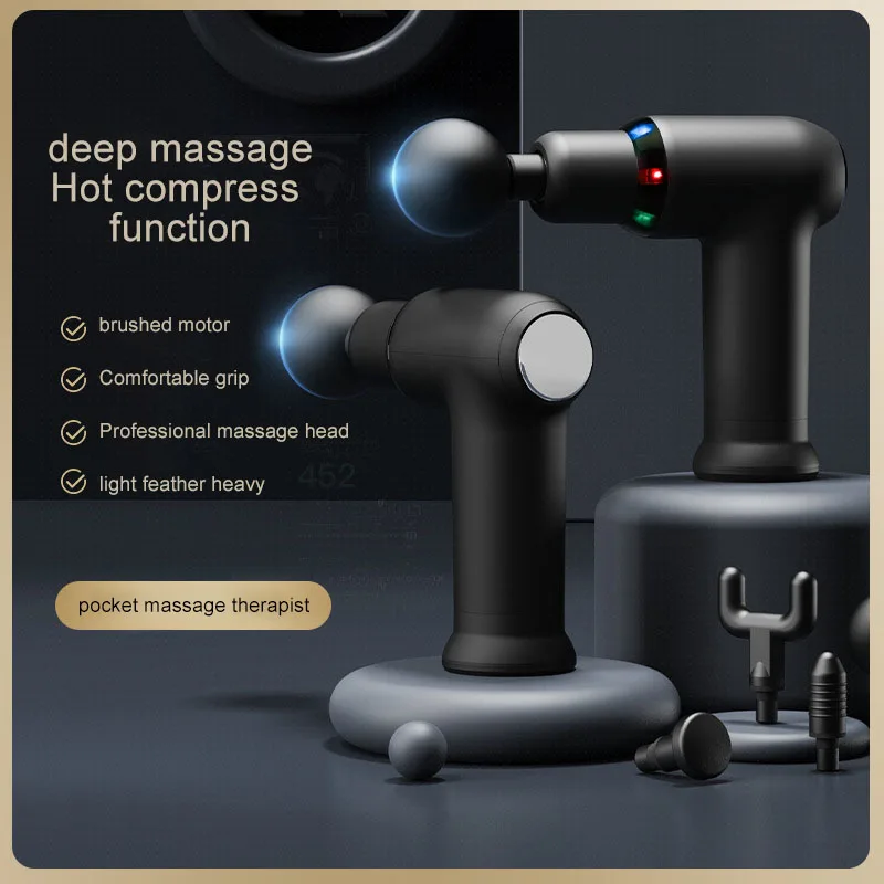 Customized Logo Body Relaxation Professional Electric Fascia Cold Hot Compress Massage Gun