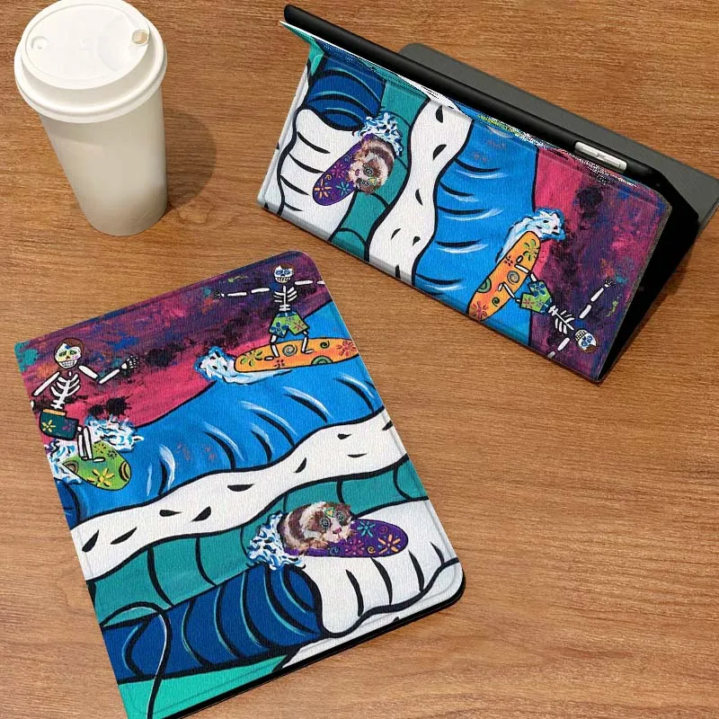 

Cartoon Surfer Wave Sun Case For Samsung Galaxy Tab S6 S7 S8 S9 S10 S11 FE Plus Lite Tablet