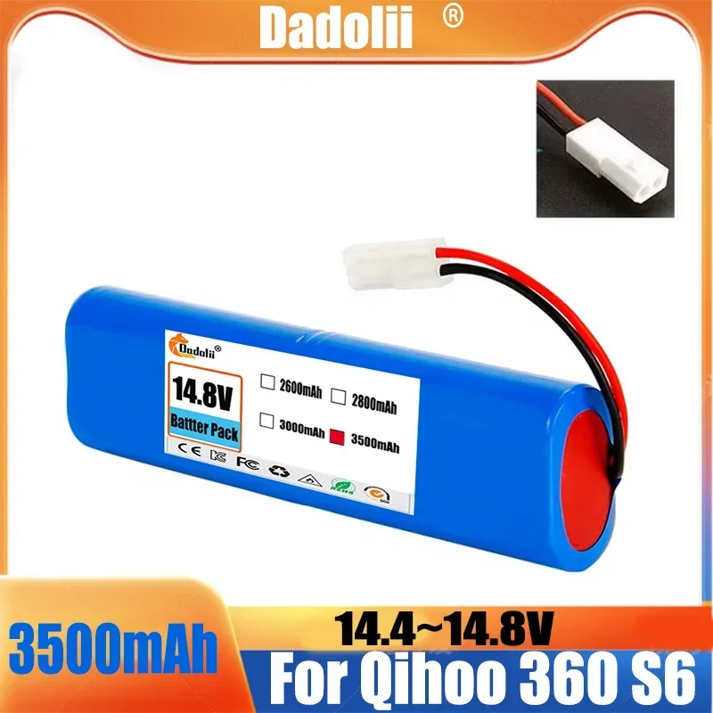 

14.8V 12800mAh Battery Pack for Qihoo 360 S6 Robotic Vacuum Cleaner Spare Parts Accessories Replacement Batteries.